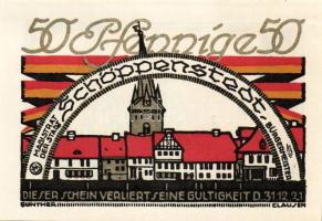 Német Birodalom/Weimari Köztársaság/Schöppenstedt 1921. 50Pf(10x,) mind klf db, teljes sor T:1