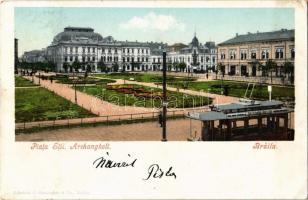 1902 Braila, Piata Stii Archangheli / square, tram (EK)