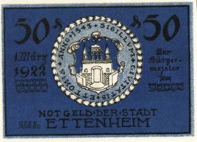 Német Birodalom/Weimari Köztársaság/Ettenheim 1922. 50Pf(6x,) mind klf db, teljes sor T:1