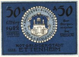 Német Birodalom/Weimari Köztársaság/Ettenheim 1922. 50Pf(6x,) mind klf db, teljes sor T:1