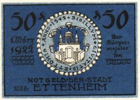 Német Birodalom/Weimari Köztársaság/Ettenheim 1922. 50Pf(6x,) mind klf db, teljes sor T:1