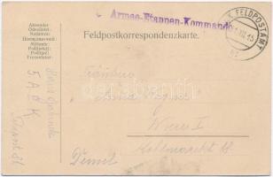 1915 Isonzo-Armee 1915 feliratú jelvény ezüstös képe tábori postai levelezőlapon / WWI Austro-Hungar...