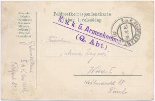 1916 Húsvéti üdvözlet a harctérről! Isonzo-Armee 1915 feliratú jelvény képe tábori postai levelezőla...