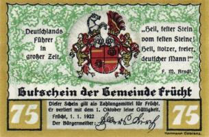 Német Birodalom/Weimari Köztársaság/Frücht 1922. 25Pf, 50Pf, 75Pf. 3klf db, teljes sor T:1