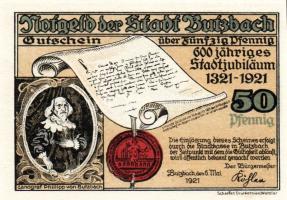 Német Birodalom/Weimari Köztársaság/Butzbach 1921. 25Pf, 50Pf(7x) 8klf db, teljes sor T:1