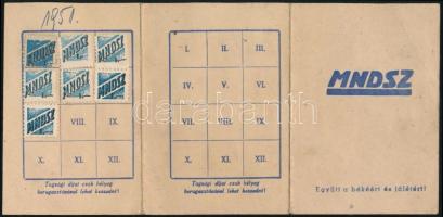 1949 Bp., Magyar Nők Demokratikus Szövetségének tagsági  könyve, tagdíjbélyegekkel