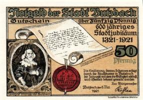 Német Birodalom/Weimari Köztársaság/Butzbach 1921. 25Pf, 50Pf(7x) 8klf db, teljes sor T:1