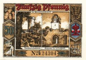 Német Birodalom/Weimari Köztársaság/Butzbach 1921. 25Pf, 50Pf(7x) 8klf db, teljes sor T:1