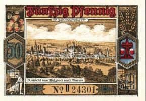 Német Birodalom/Weimari Köztársaság/Butzbach 1921. 25Pf, 50Pf(7x) 8klf db, teljes sor T:1