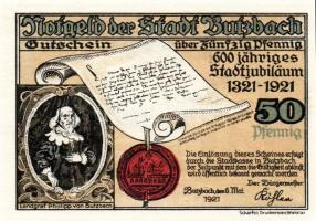 Német Birodalom/Weimari Köztársaság/Butzbach 1921. 25Pf, 50Pf(7x) 8klf db, teljes sor T:1