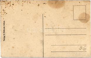 Liepaja, Libau; Anlagen, Halte Platz / street, tram, horse chart (fl)