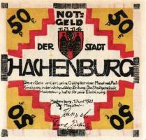 Német Birodalom/Weimari Köztársaság/Hachenburg 1921. 10Pf(2x), 25Pf(2x), 50Pf(3x) 7klf db, teljes so...