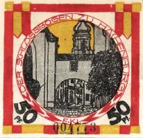 Német Birodalom/Weimari Köztársaság/Hachenburg 1921. 10Pf(2x), 25Pf(2x), 50Pf(3x) 7klf db, teljes so...