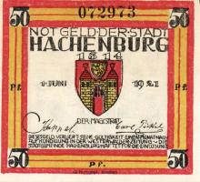 Német Birodalom/Weimari Köztársaság/Hachenburg 1921. 10Pf(2x), 25Pf(2x), 50Pf(3x) 7klf db, teljes so...