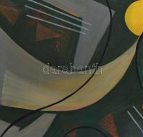 Lossonczy jelzéssel: Kompozíció zöldben. Olaj, vászon, 75x115 cm