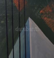 Lossonczy jelzéssel: Kompozíció zöldben. Olaj, vászon, 75x115 cm