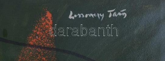 Lossonczy jelzéssel: Kompozíció zöldben. Olaj, vászon, 75x115 cm