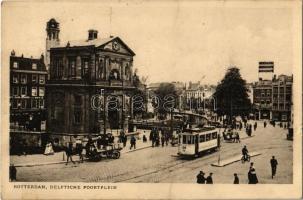 Rotterdam, Delftsche Poortplein / street, tram