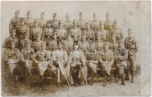 Osztrák-magyar katonák csoportja / WWI Austro-Hungarian K.u.K. military, group of soldiers and officers. photo (fl)