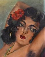 Fried jelzéssel: Női akt. Olaj, vászon, enyhén sérült, 77×57 cm