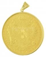 Ausztria 1915. 4D Au "Ferenc József" utánveret (13,96g/0.986) jelzett Au foglalatban (5,40...