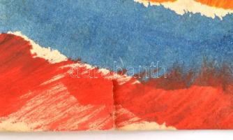 MT jelzéssel: Absztrakt kompozíció. Akvarell, papír, sérült (szakadással), 42,5×62 cm