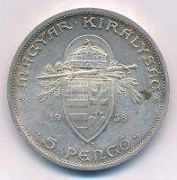 1938. 5P Ag "Szent István" T:2 karc
Adamo P8.1