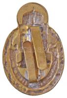 ~1940. "Honvéd Sportügyességi jelvény" katonai sport Br lemez sapkajelvény (48x32mm) T:2 /...