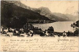 1905 Grundlsee, Terasse des "Hotel am See" / hotel terrace (EK)