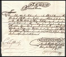 1783 Pozsony, a Magyar Udvari Tanács hivatali levele Bezerédy Ignác királyi jogügyigazgatónak a pécs...