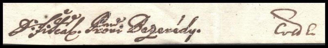 1783 Pozsony, a Magyar Udvari Tanács hivatali levele Bezerédy Ignác királyi jogügyigazgatónak a pécs...