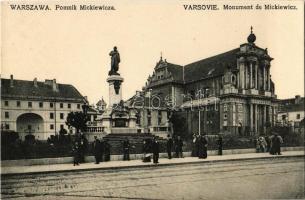 Warsaw, Warszawa, Warschau, Varsovie; Pomnik Mickiewicza / Monument (wet corner)