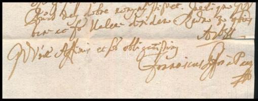 1681 Rudnó (Nyitrarudnó, ma Divékrudnó/Nitrianske Rudno, SK), paári Gáffor Ferenc postamester levele...