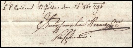 1796 Sankt Pölten, a járási hivatal levele az atzenbruggi uradalom részére az apátságot is érintő hi...