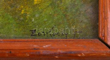 Zorkóczy jelzéssel: Erdei táj. Olaj, karton, üvegezett fa keretben, 42,5×32,5 cm