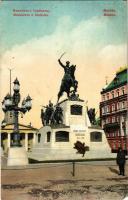 Moscow, Moscou; Monument a Skobelev / monument of Mikhail Skobelev (EM)