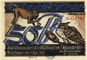 Német Birodalom/Weimari Köztársaság/Kneitlingen 1921. 50Pf(4x), 75Pf(4x), 1M(2x). 10klf db, teljes s...