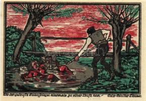 Német Birodalom/Weimari Köztársaság/Kneitlingen 1921. 50Pf(4x), 75Pf(4x), 1M(2x). 10klf db, teljes s...