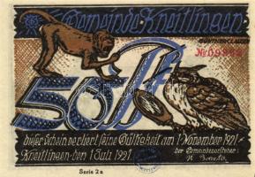 Német Birodalom/Weimari Köztársaság/Kneitlingen 1921. 50Pf(4x), 75Pf(4x), 1M(2x). 10klf db, teljes s...