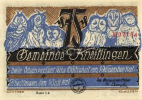 Német Birodalom/Weimari Köztársaság/Kneitlingen 1921. 50Pf(4x), 75Pf(4x), 1M(2x). 10klf db, teljes s...