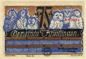 Német Birodalom/Weimari Köztársaság/Kneitlingen 1921. 50Pf(4x), 75Pf(4x), 1M(2x). 10klf db, teljes s...