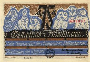 Német Birodalom/Weimari Köztársaság/Kneitlingen 1921. 50Pf(4x), 75Pf(4x), 1M(2x). 10klf db, teljes s...