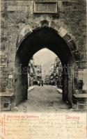 1904 Vipiteno, Sterzing (Südtirol); Blick durch den Stadtturm / street view, city tower (fl)