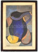 Olvashatatlan jelzéssel: Kancsós csendélet. Vegyes technika, papír, festékhiánnyal, kartonra kasíroz...