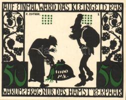 Német Birodalom/Weimari Köztársaság/Kitzingen 1921. 50Pf(6x) mind klf db, teljes sor T:1/1-