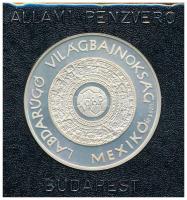 Bognár György (1944-) 1986. "Labdarúgó Világbajnokság Mexikó" Ag emlékérem ÁPV műbőrbőrtokban (16,09g/0.925/32mm) T:1(PP)