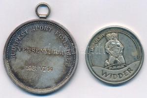 1931. "Budapest Sport Egyesület Versenydíja - 1931 VI 14" ezüstözött, fülezett Br emlékére...