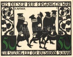 Német Birodalom/Weimari Köztársaság/Kitzingen 1921. 50Pf(6x) mind klf db, teljes sor T:1/1-