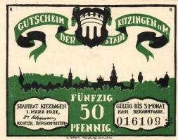 Német Birodalom/Weimari Köztársaság/Kitzingen 1921. 50Pf(6x) mind klf db, teljes sor T:1/1-