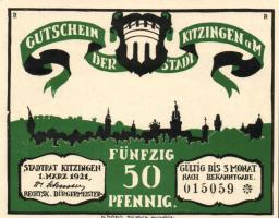 Német Birodalom/Weimari Köztársaság/Kitzingen 1921. 50Pf(6x) mind klf db, teljes sor T:1/1-